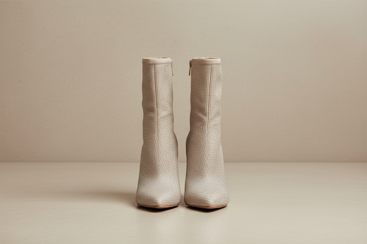 Classy Adore Rhinestone Stiletto Ankle Boots - Pointed Toe High Heel Booties