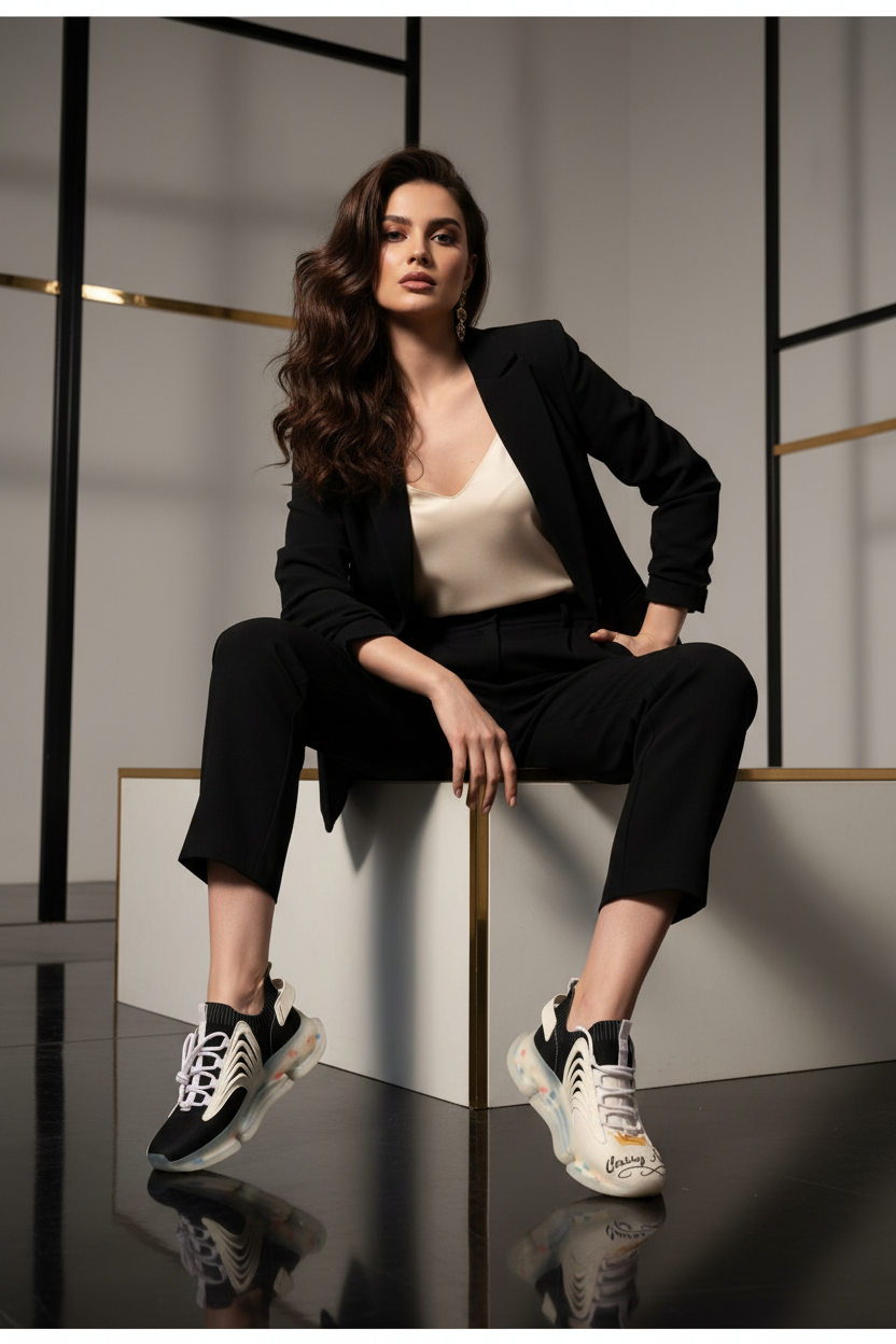 Classy Adore 1st Edition Signature I’m Different Sneakers- Sassy Black
