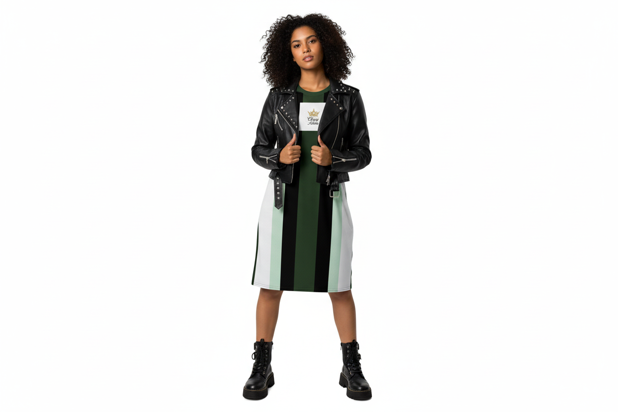Classy Adore “Stripe & Reign” T-Shirt Dress