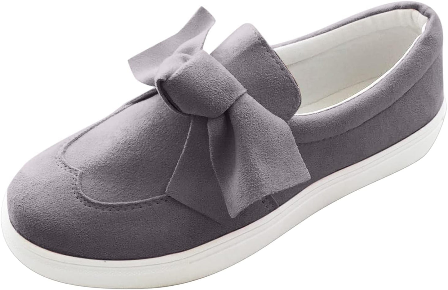 Sneakers for Women Running Shoes, Women'S Classic Sneaker Fashion Comfort Flat Slip-On Walking Sneaker Casual Loafer Shoes Gray