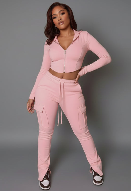 Classy Adore Street Boss 2-Piece Set — High Waist Cargo Pants & Jacket