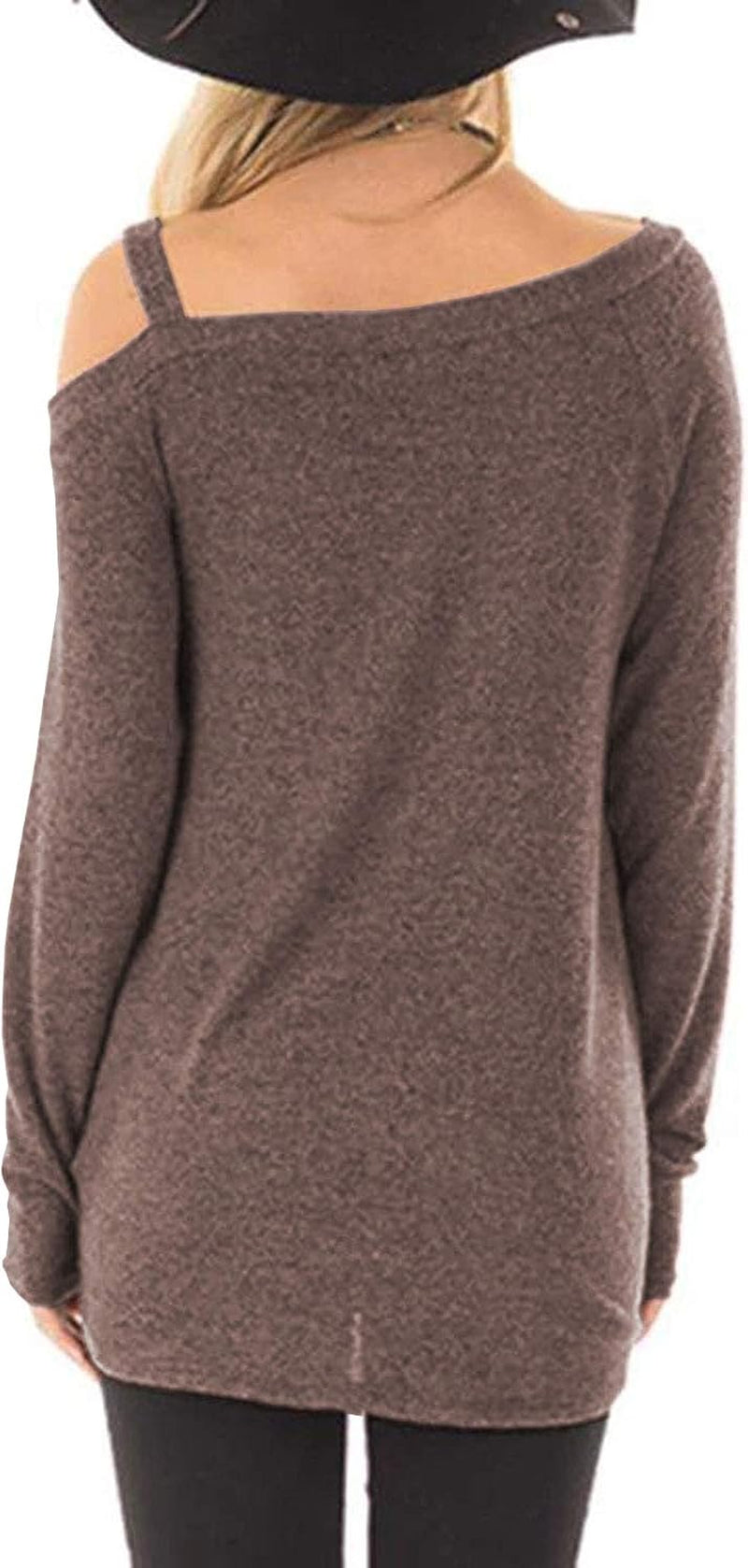 Women'S Cold Shoulder Tops: Long Sleeve Casual Shirts Twist Knot Top Tunic Blouse Tshirt S-2XL