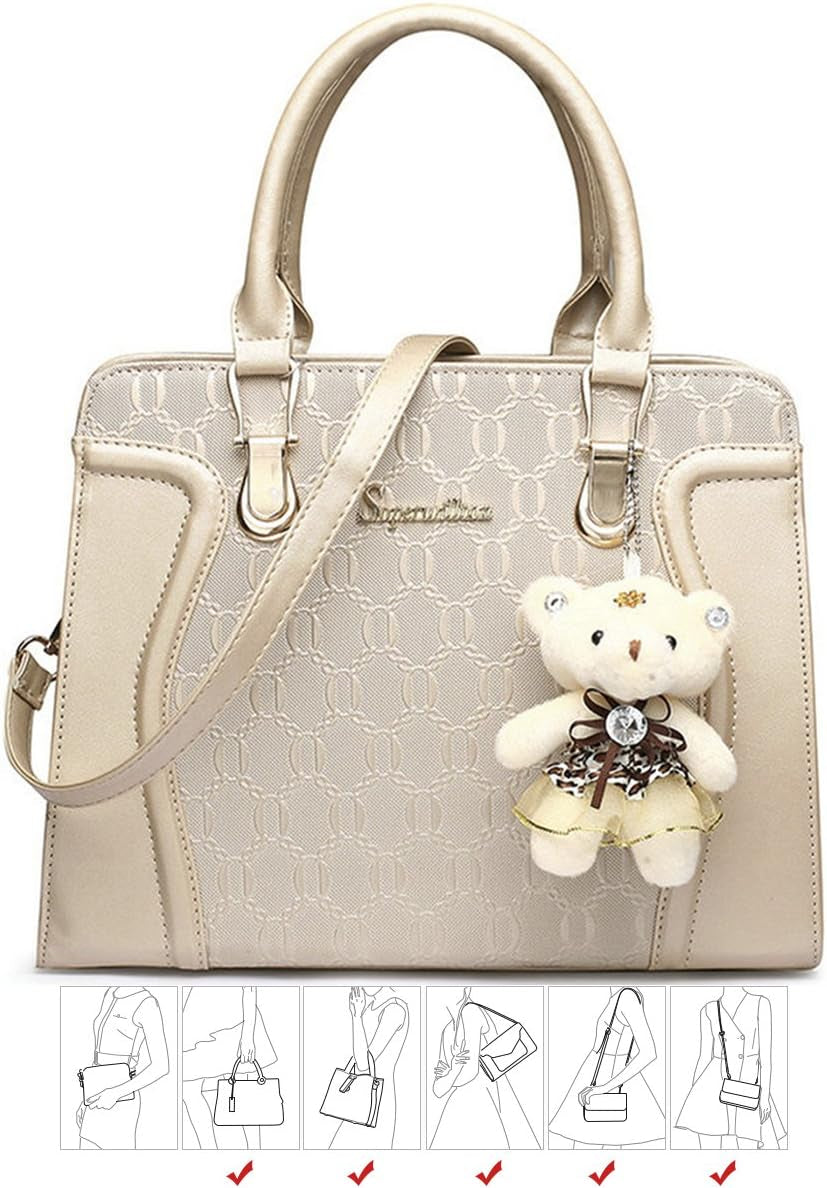 Women'S Fashion Handbags Tote Bags Shoulder Bag Top Handle Satchel Purse Set 4Pcs