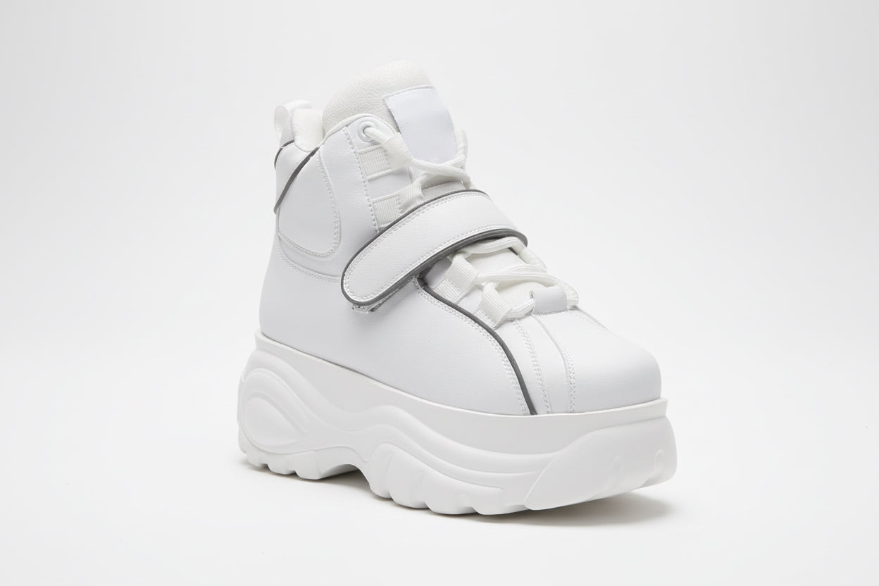 Women'S Goth Punk High/Low Top Platform Chunky Sneakers Lace up Wedgel Heel Dad Shoes