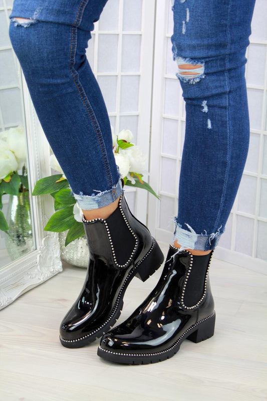 Classy Adore Classic Black Martin Boots - Casual Ankle Booties