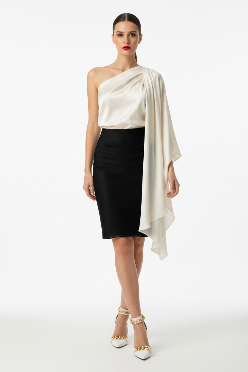 Classy Adore Crown Black Pencil Skirt