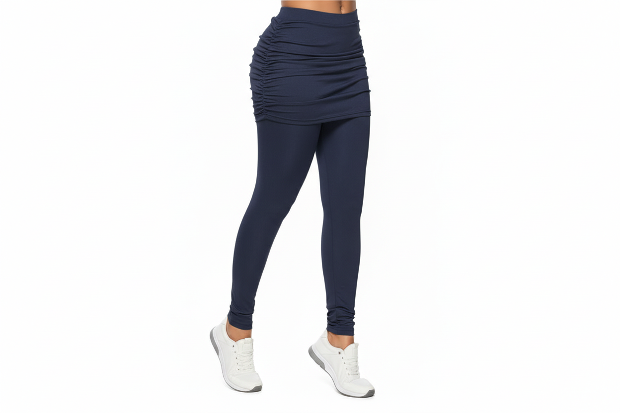 Classy Adore Pleated Skirt Overlay Leggings - 2-in-1 Style