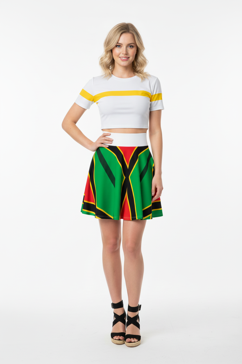 Classy Adore “Jamaican Vibe” Skater Skirt