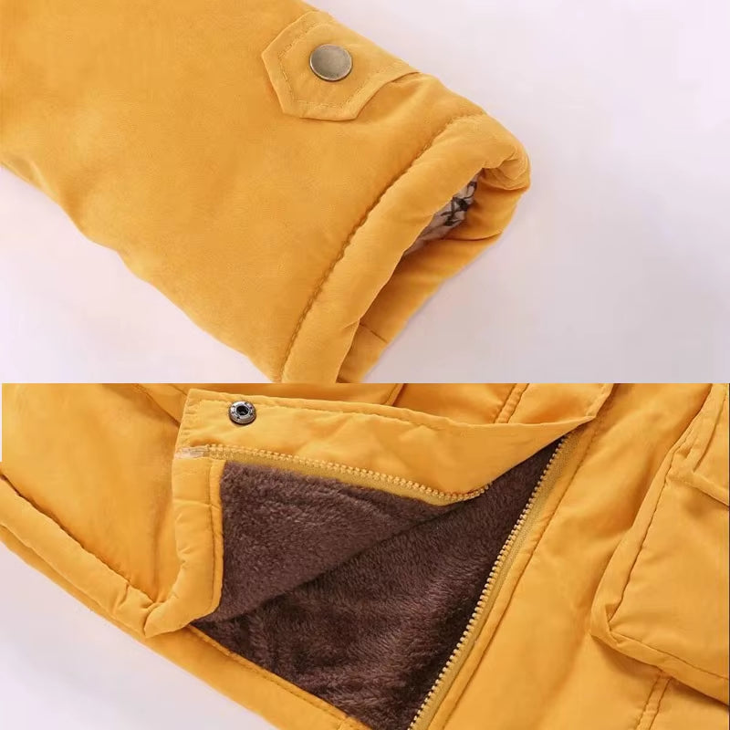 Pink Women Parkas Long Thick Warm Jacket Hooded Fur Lady Coats & Outerwear Winter Jacket Women Parkas for Coat Fashion Female