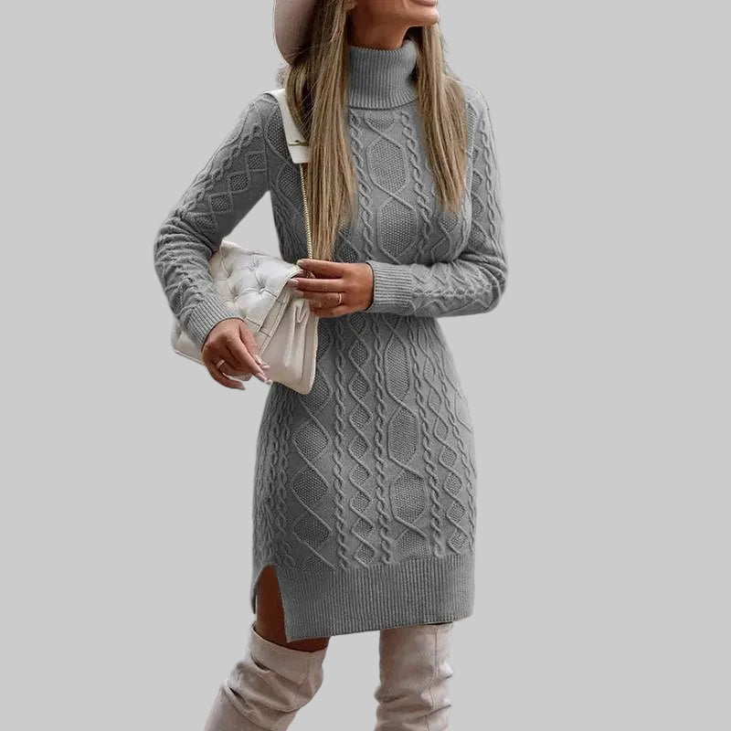Classy Adore Turtleneck Knit Sweater Dress (k)