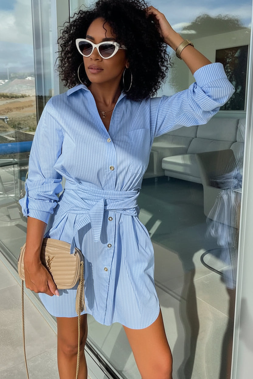 Classy Adore Rolled Sleeve Shirt Dress