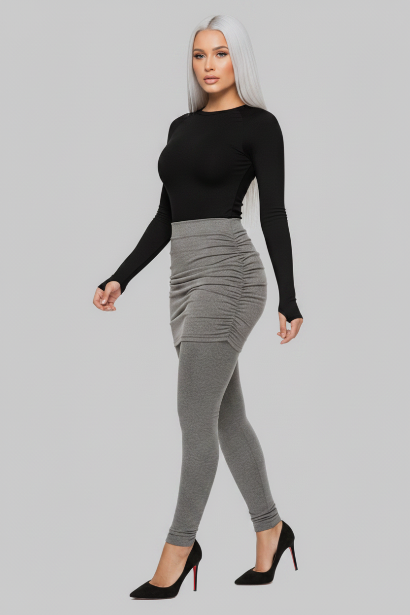 Classy Adore Pleated Skirt Overlay Leggings - 2-in-1 Style