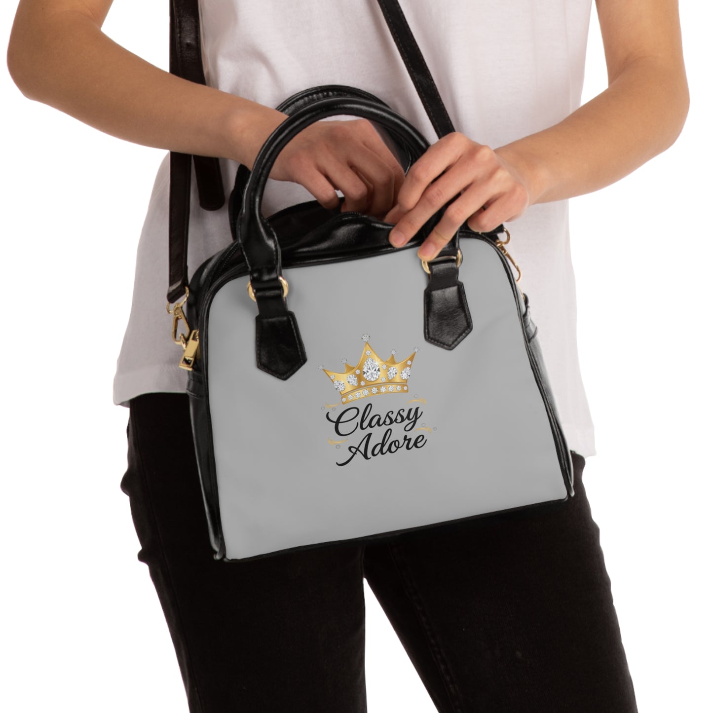 Classy Adore Crown Pattern Shoulder Bag
