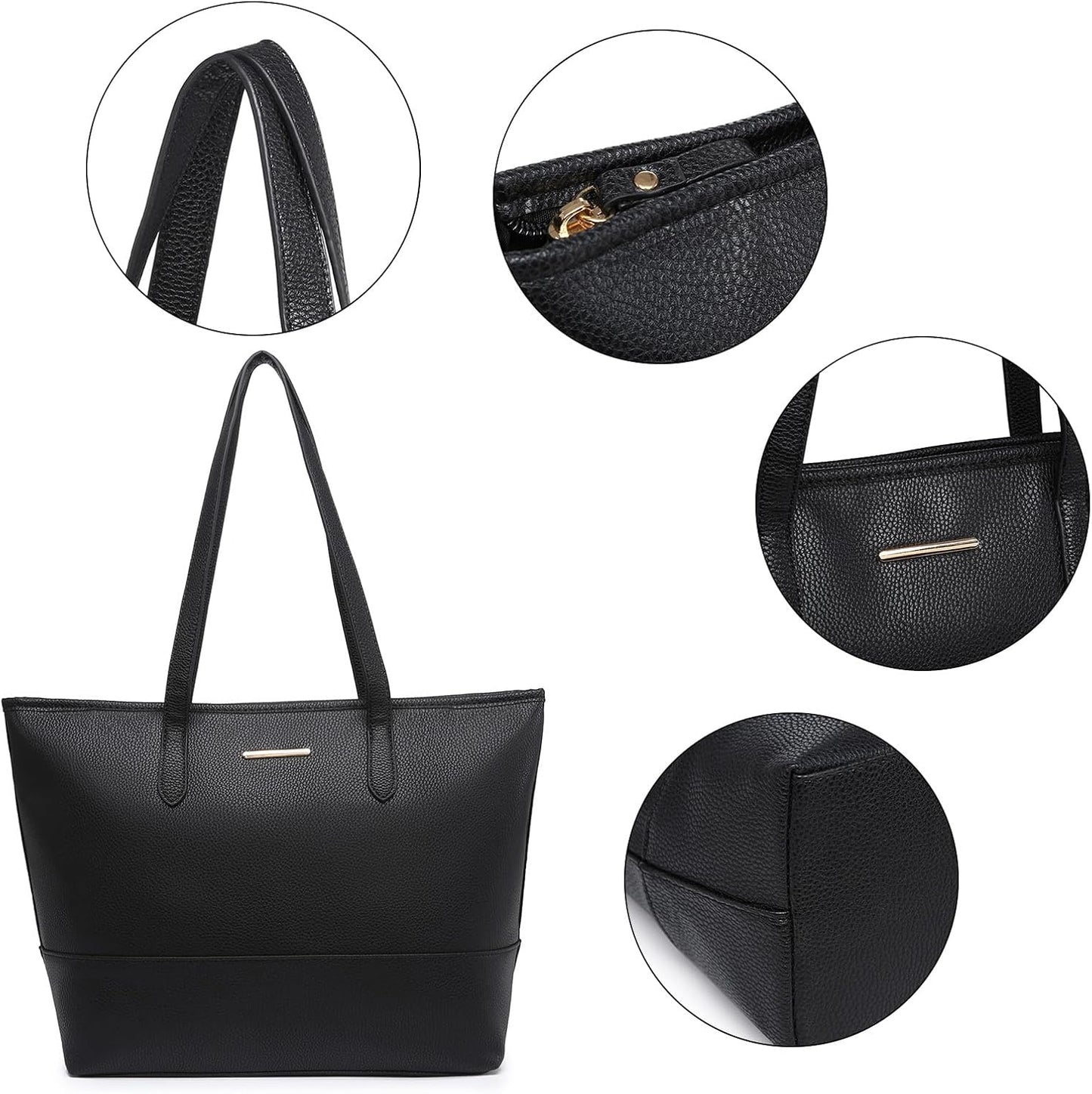 Fashion Handbags and Purses for Women Large Work Tote Bag Top Handle Satchel Shoulder Bag 3Pcs Hobo Purse Set