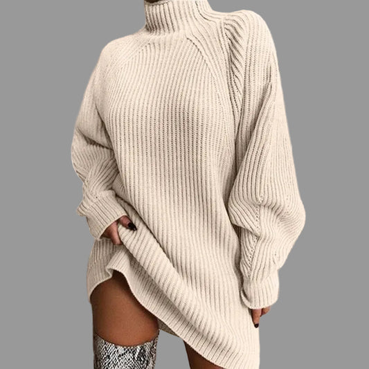 Cozy Turtleneck Sweater Dress - Long Sleeve Knit Dress