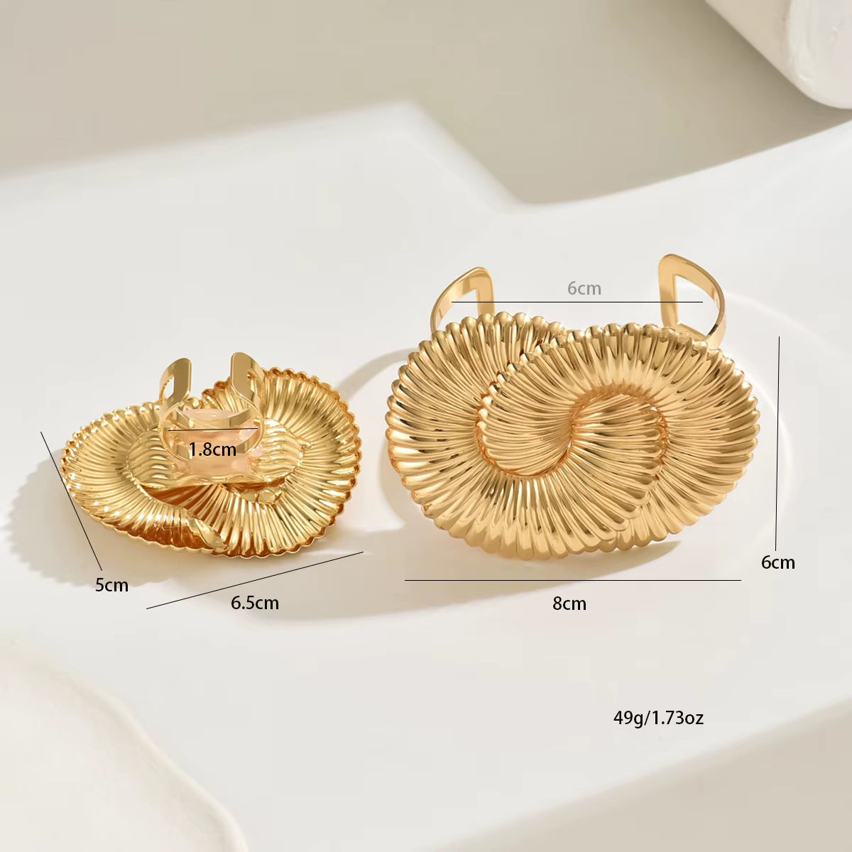 Lxalry Black & Gold Armor Duo, Electroplated Iron Bracelet & Ring, Handmade Industrial Chic, Gift for Everyday Edge to Dark Glam