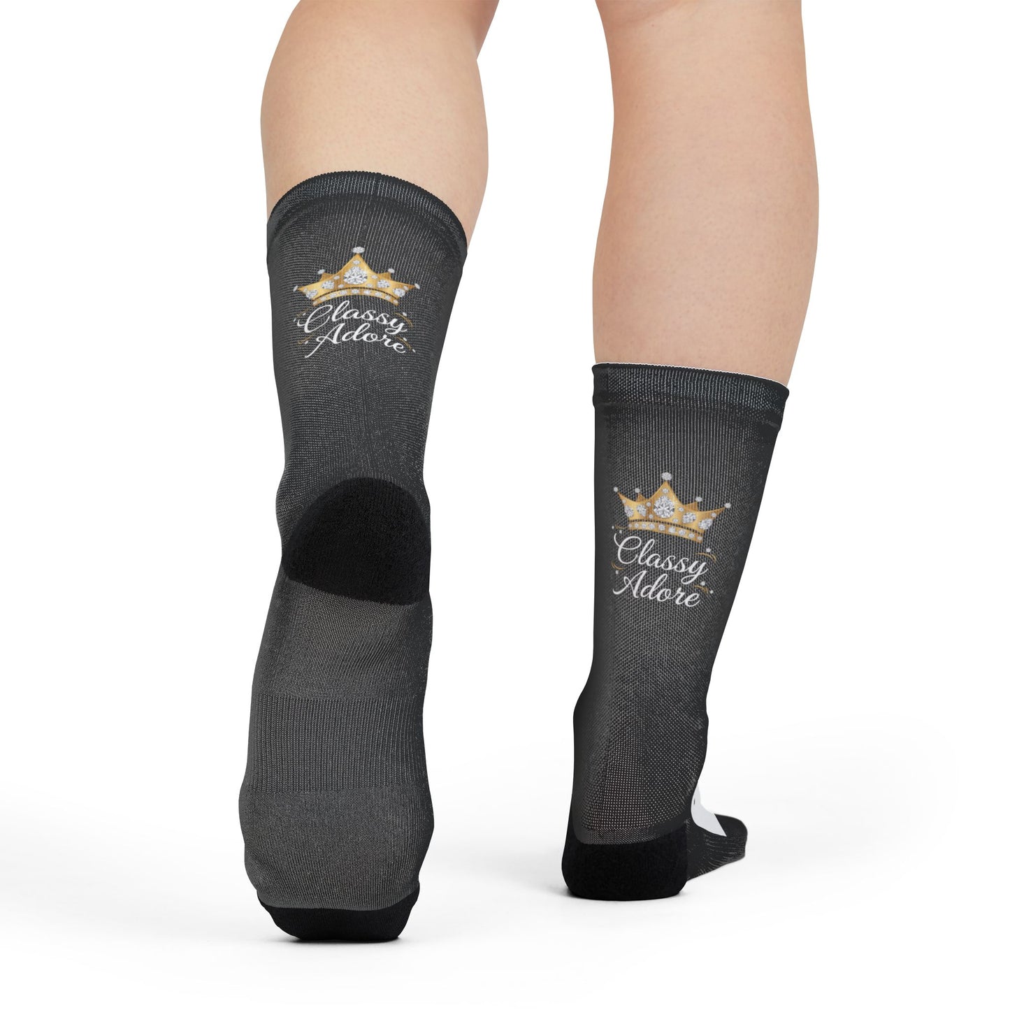 Classy Adore I Am Unapologically Different Crown Crew Socks — Sublimation Graphic Socks