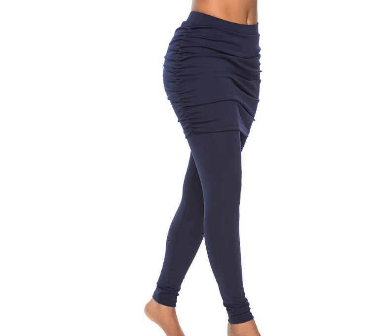 Classy Adore Pleated Skirt Overlay Leggings - 2-in-1 Style