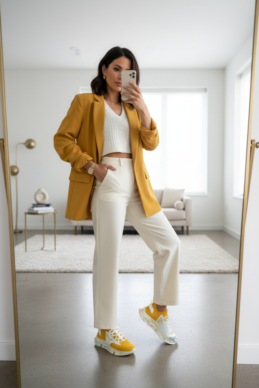 Classy Adore 1st Edition Signature I’m Different Sneakers- Vibrant Yellow