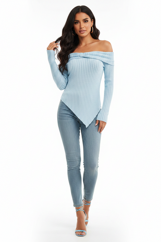 Classy Adore Off-Shoulder Bow Tie Sweater