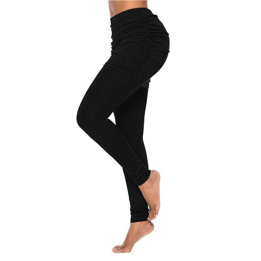 Classy Adore Pleated Skirt Overlay Leggings - 2-in-1 Style