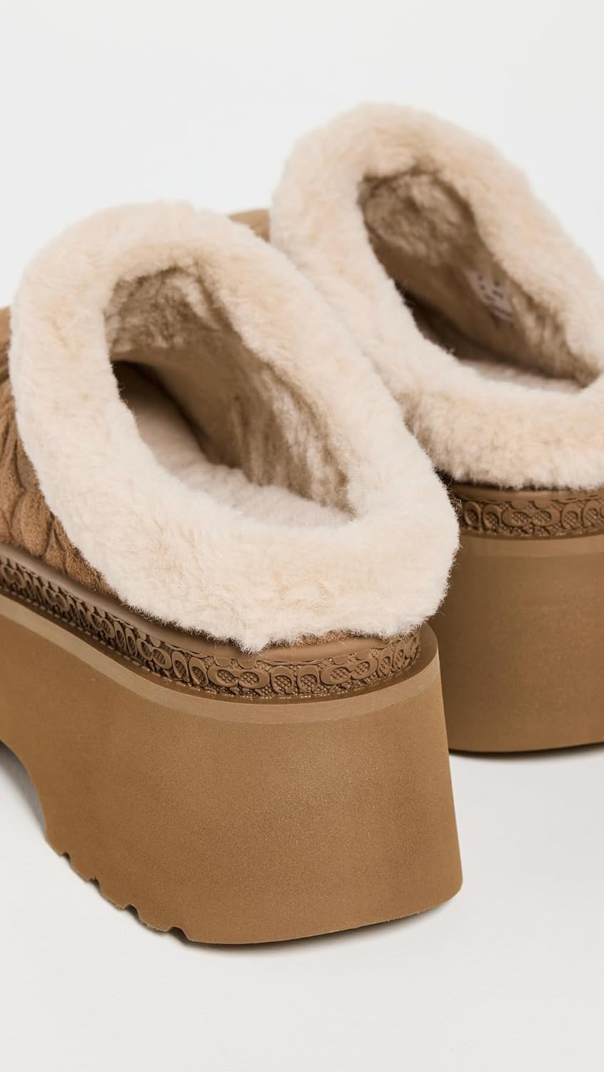 Coach Womens Cecelia Shearling Clog BLACK, BROWN, GRAY, PINK