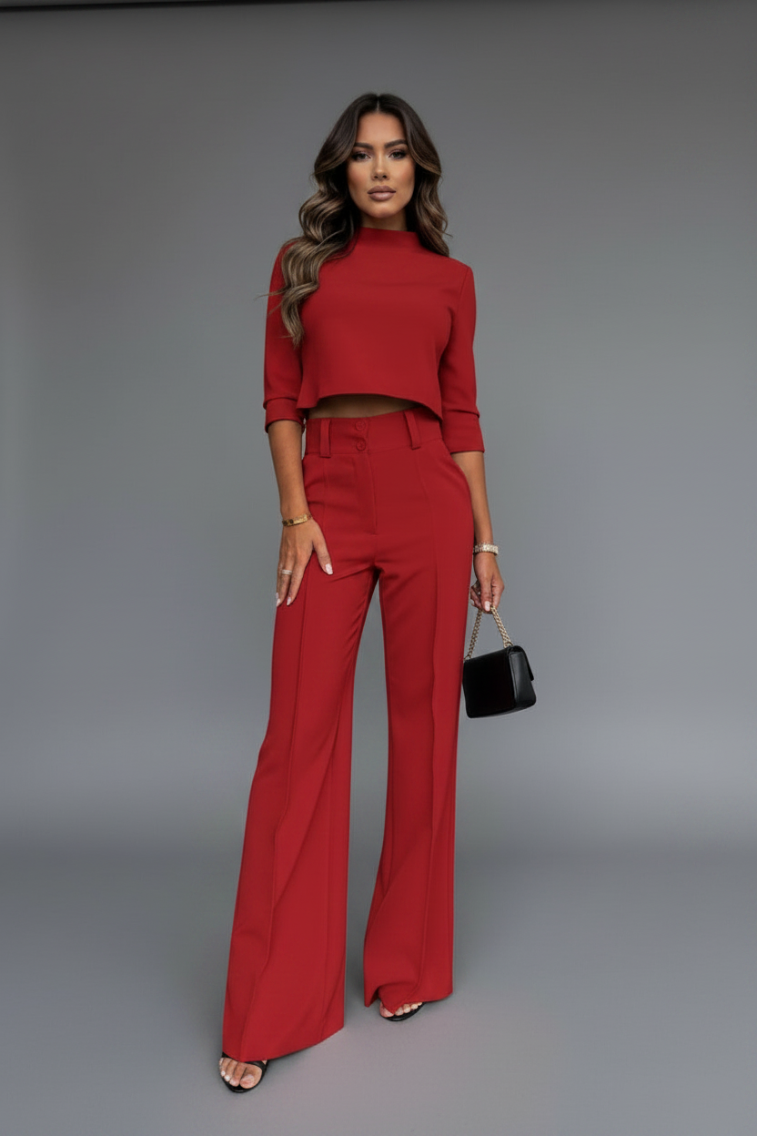 Classy Adore Two-Piece Set - Wide Leg Pants & Top