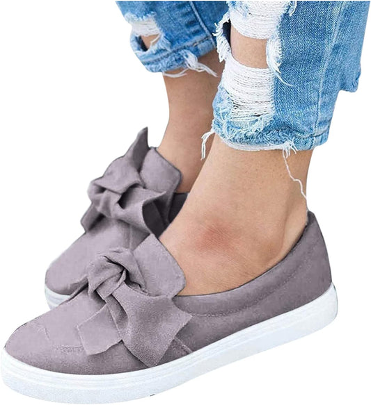 Sneakers for Women Running Shoes, Women'S Classic Sneaker Fashion Comfort Flat Slip-On Walking Sneaker Casual Loafer Shoes Gray