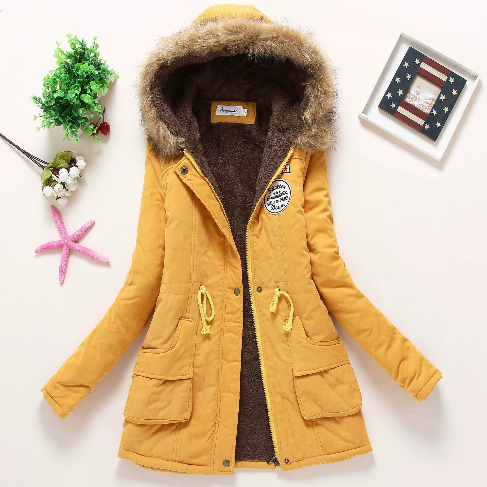 Pink Women Parkas Long Thick Warm Jacket Hooded Fur Lady Coats & Outerwear Winter Jacket Women Parkas for Coat Fashion Female