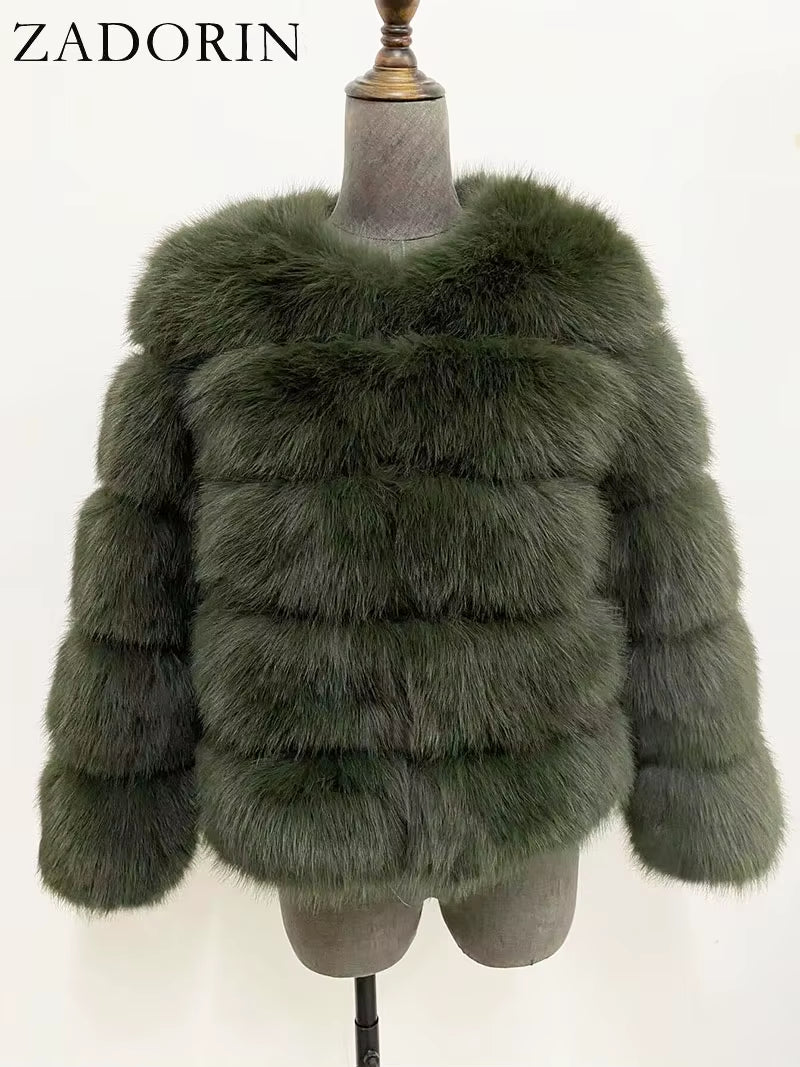 S-6XL Mink Coat Winter Black White Faux Fur Coat Woman Elegant Fluffy Faux Fur Jacket Top Short Fur Coats Woman Clothing