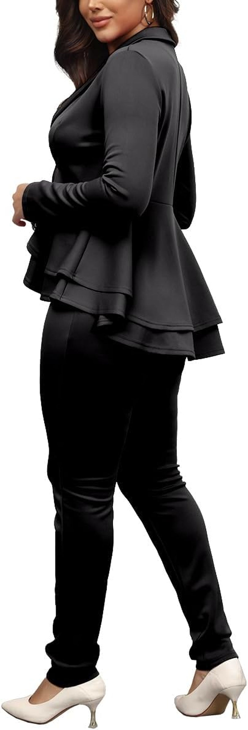 Women'S Suit Sets 2 Piece Sets Sexy V Neck Business Casual Blazer Suit Pants Sets