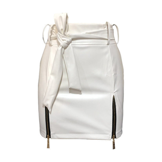 Classy Adore Bandage PU Leather Skirt - Body-Hugging Mini Skirt