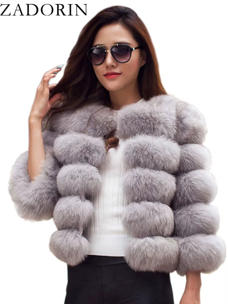 S-6XL Mink Coat Winter Black White Faux Fur Coat Woman Elegant Fluffy Faux Fur Jacket Top Short Fur Coats Woman Clothing