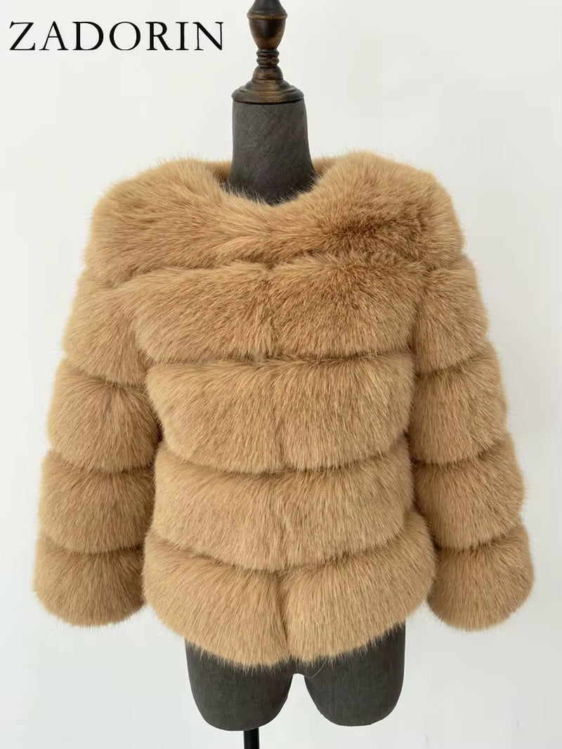 S-6XL Mink Coat Winter Black White Faux Fur Coat Woman Elegant Fluffy Faux Fur Jacket Top Short Fur Coats Woman Clothing