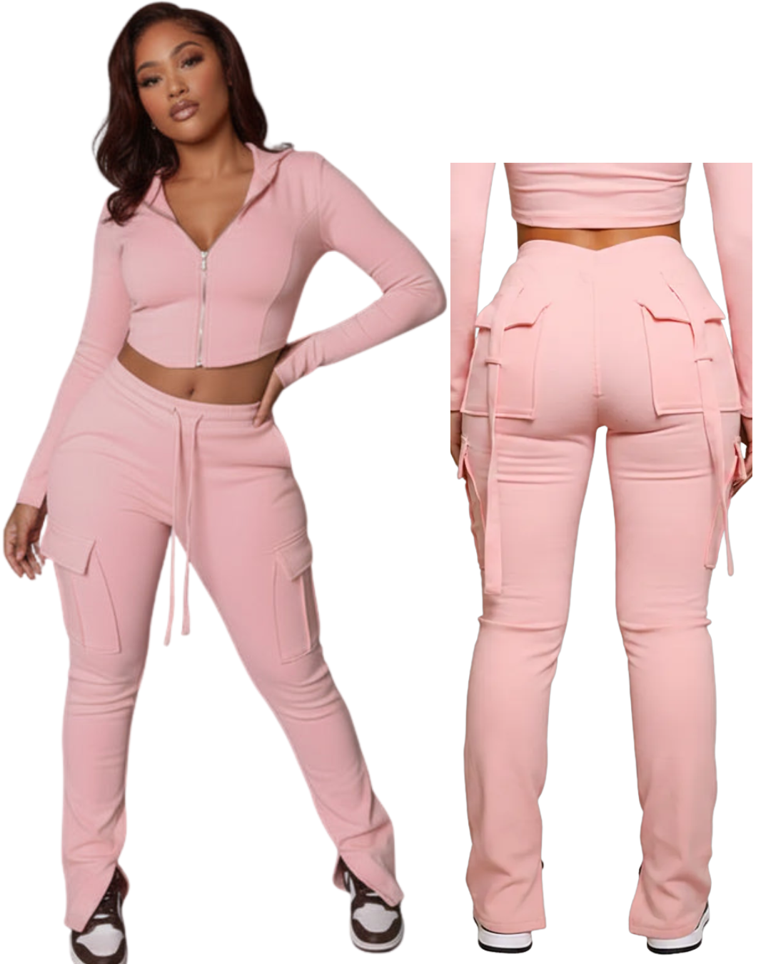 Classy Adore Street Boss 2-Piece Set — High Waist Cargo Pants & Jacket