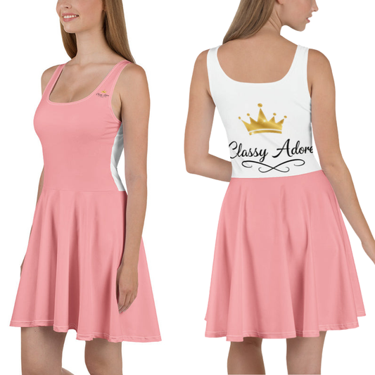 Classy Adore “Blushing on Me” Skater Dress