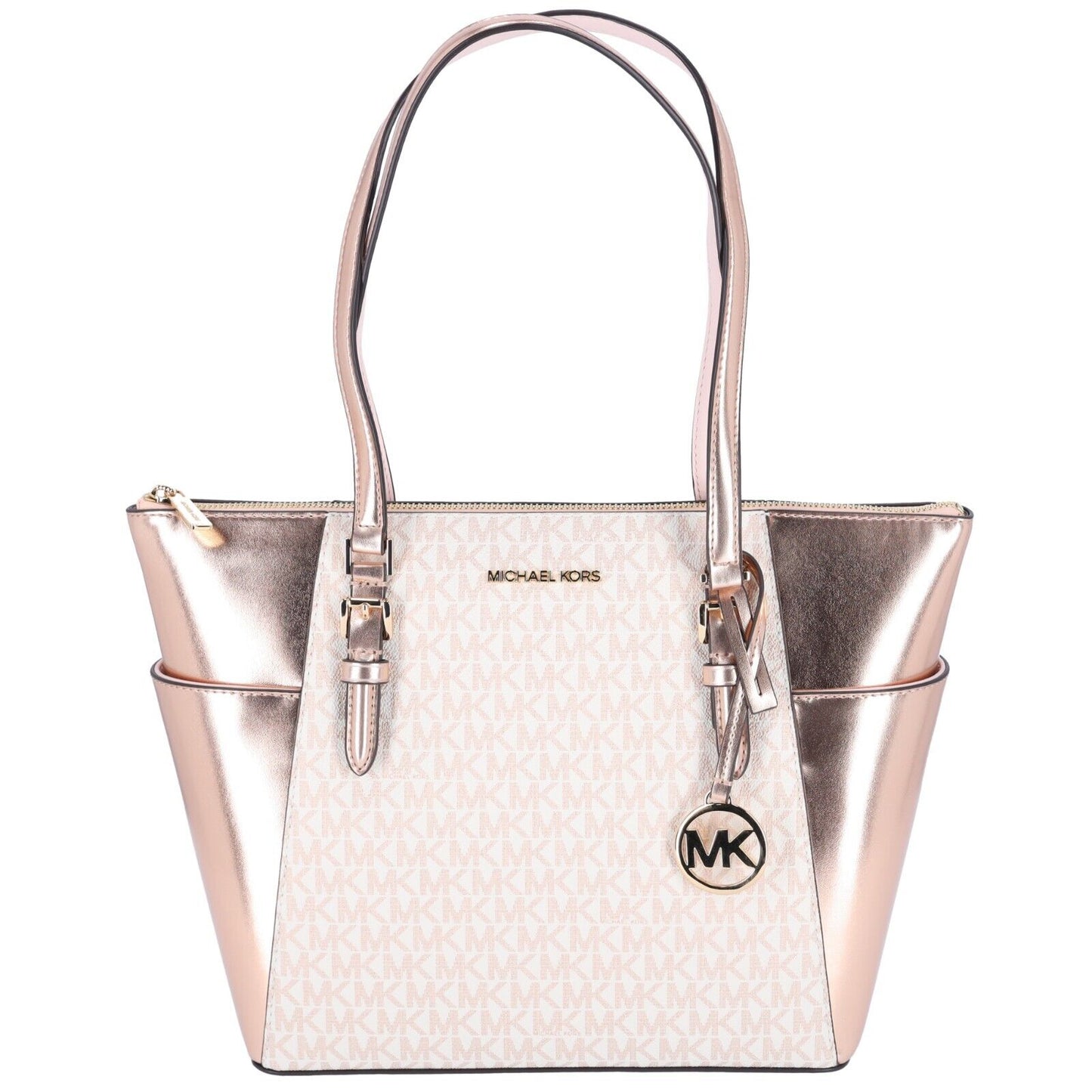 Michael Kors Charlotte Top Zip Tote MK Signature Shoulder Bag