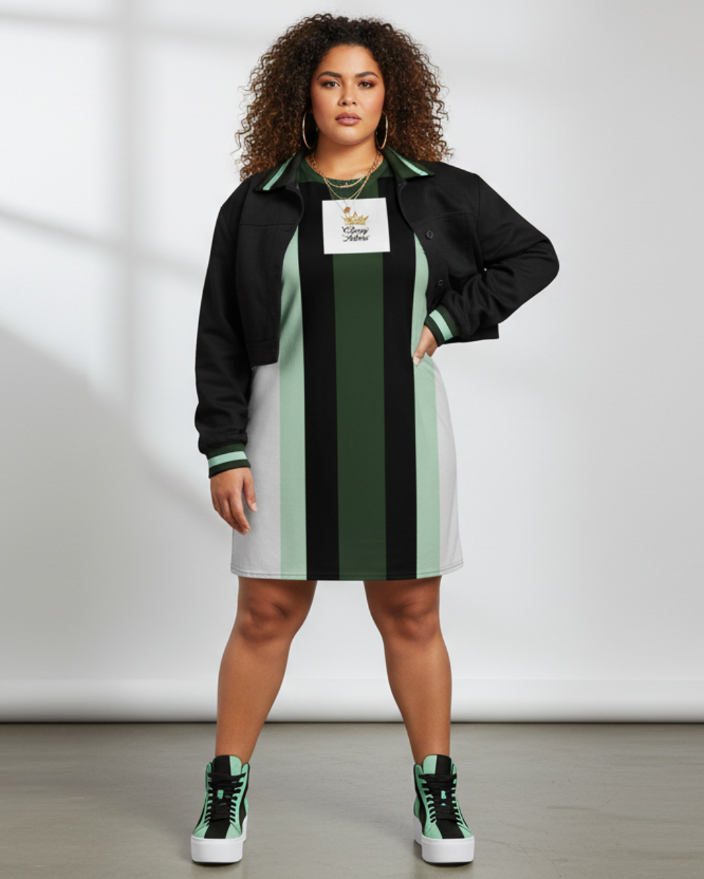 Classy Adore “Stripe & Reign” T-Shirt Dress