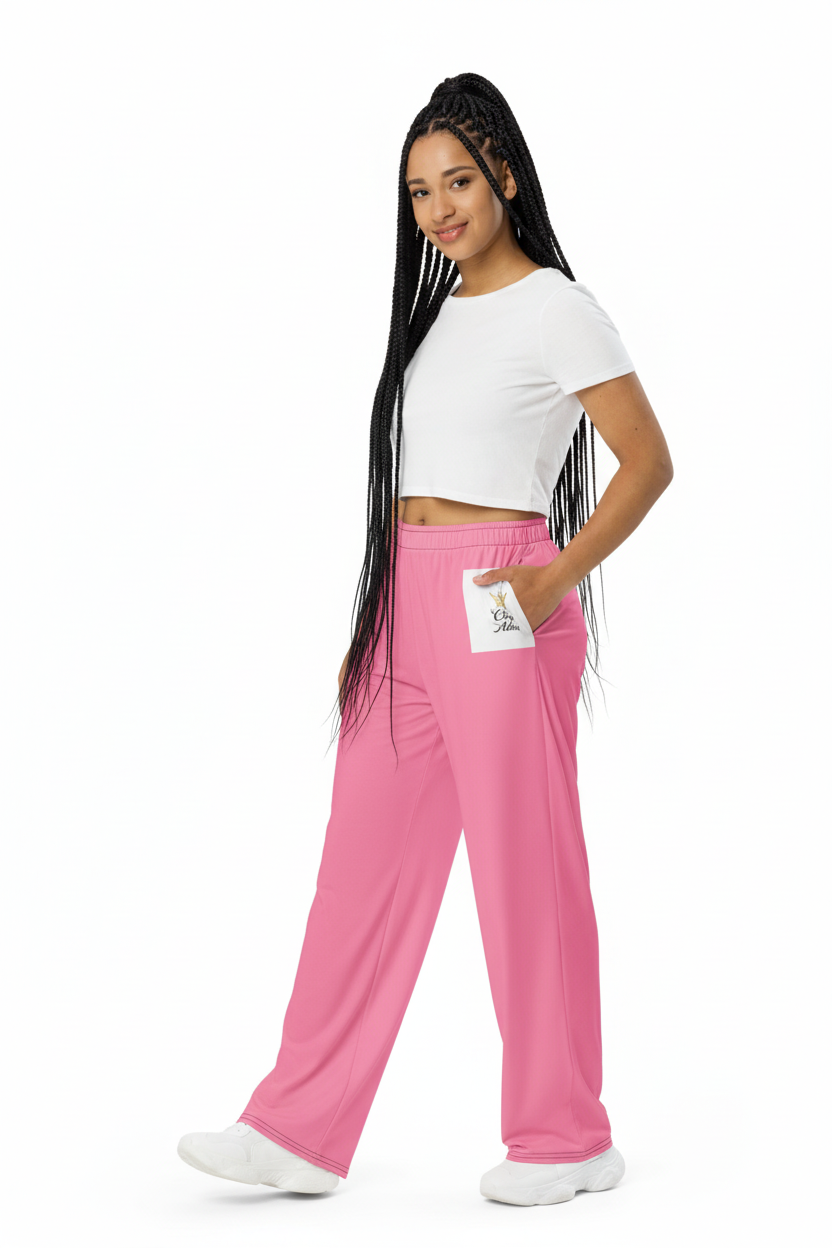 Classy Adore “Tickle Me Pink” Wide-Leg Pants