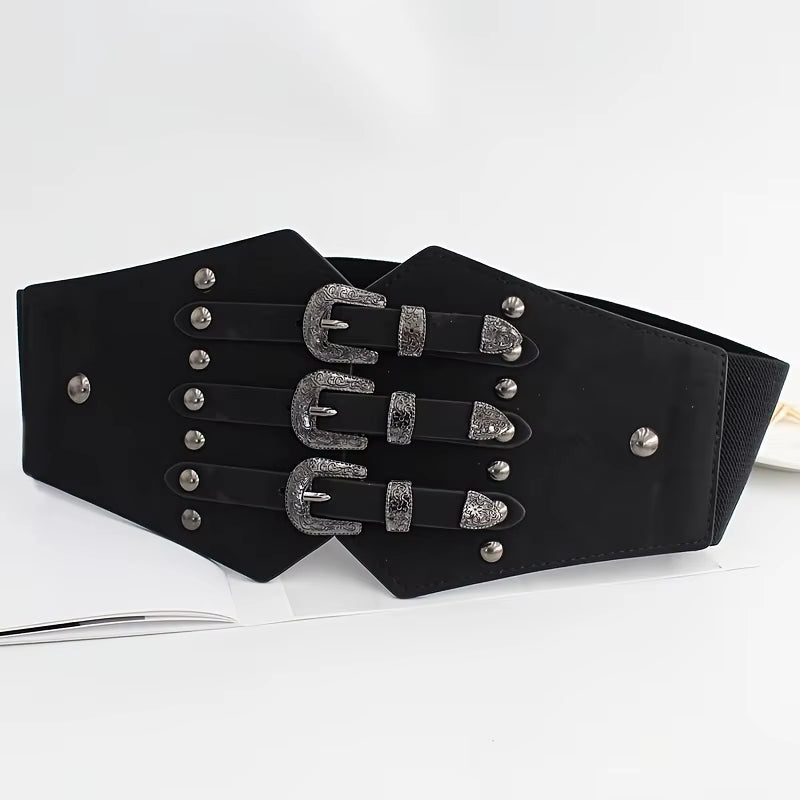 Western Corset Belt for Women Elastic Waist Belts for Dresses Costume Cinch Belts
