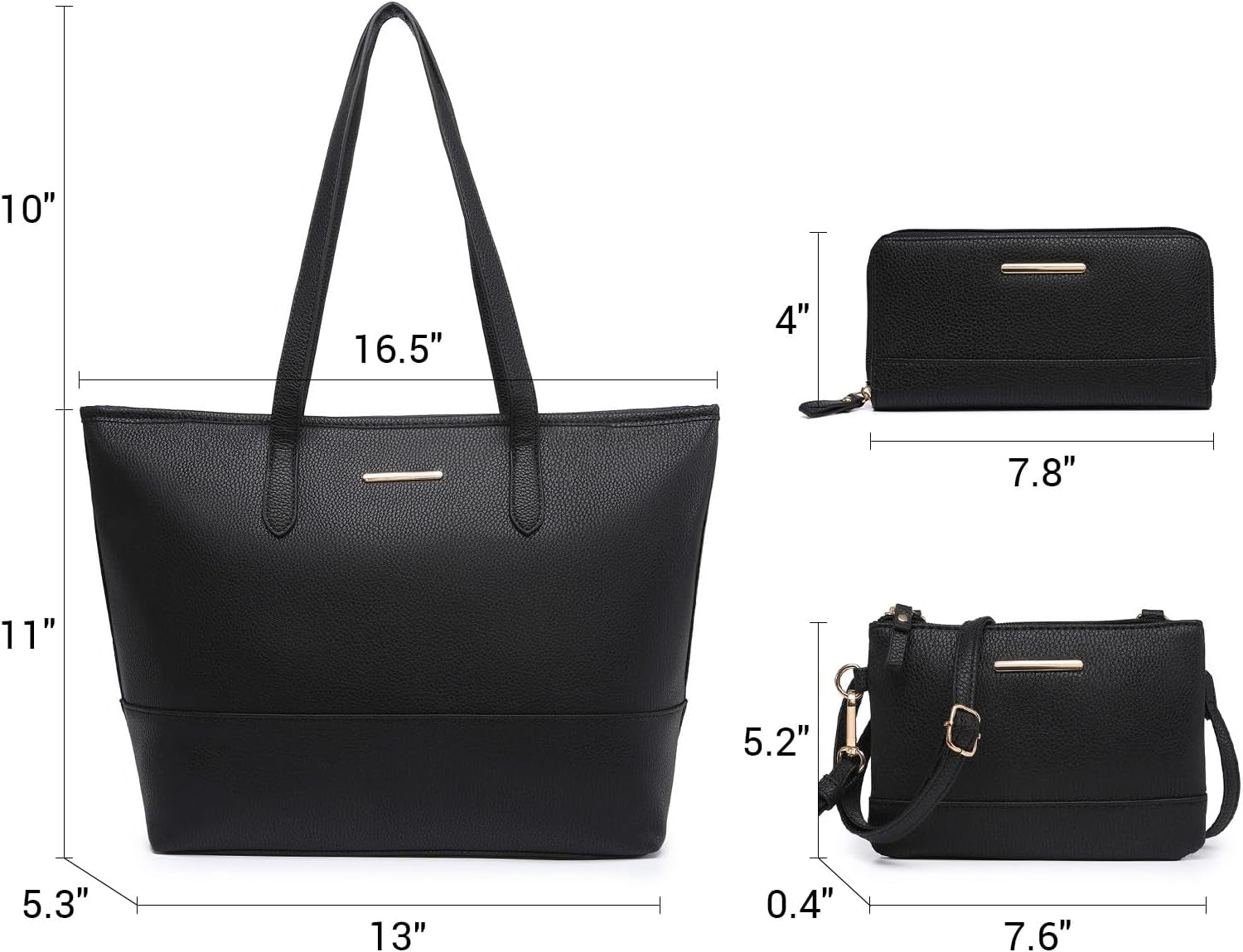 Fashion Handbags and Purses for Women Large Work Tote Bag Top Handle Satchel Shoulder Bag 3Pcs Hobo Purse Set