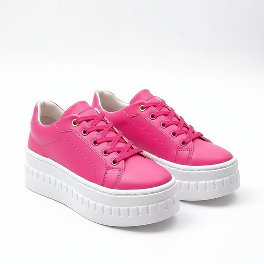 Classy Adore Platform Sneakers - Chunky Sole Lace-Up Sneakers