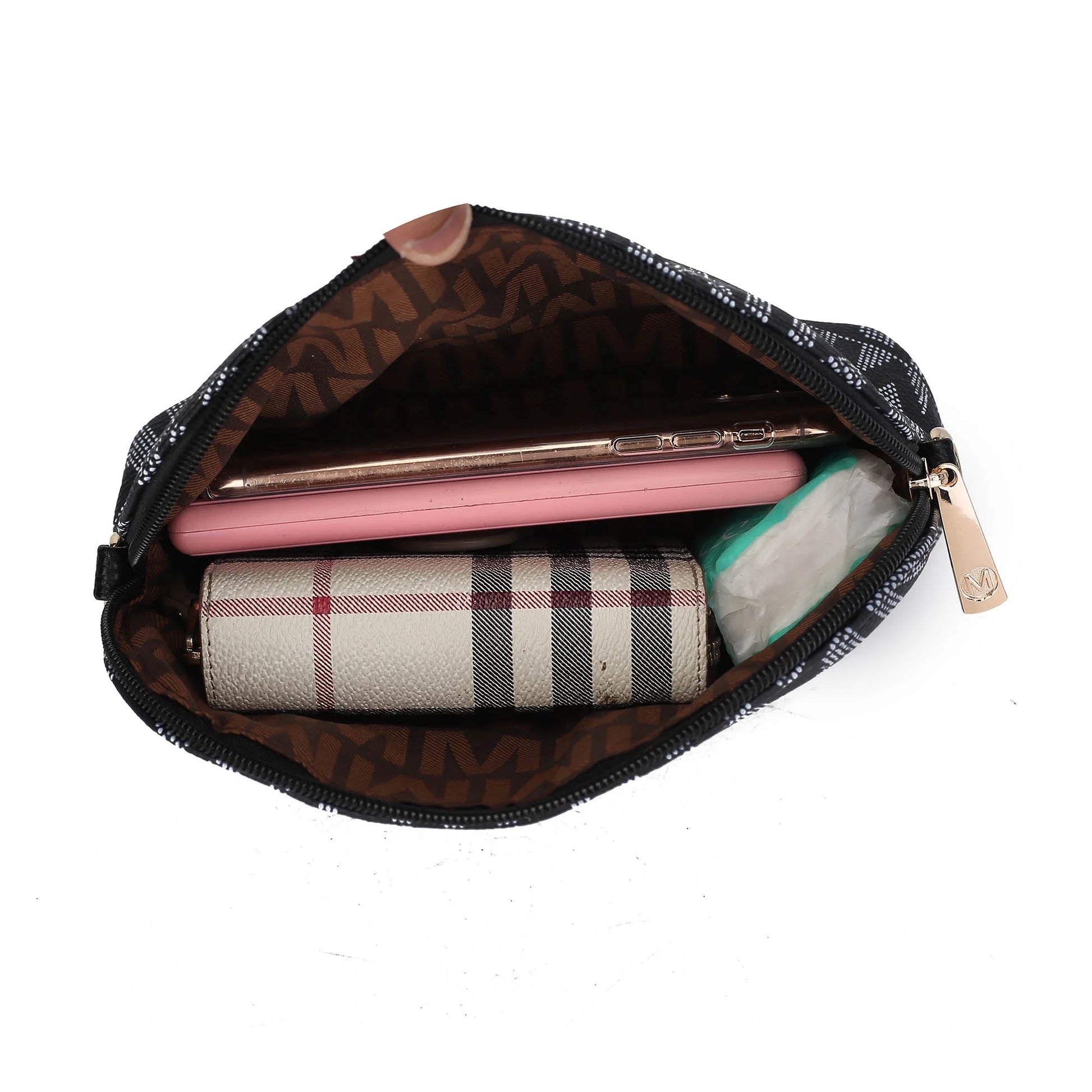 by Mia K. Marimar Women'S Tote Bag with Pouch and Wristlet, Signature 4 Piece Set - Burgundy Red