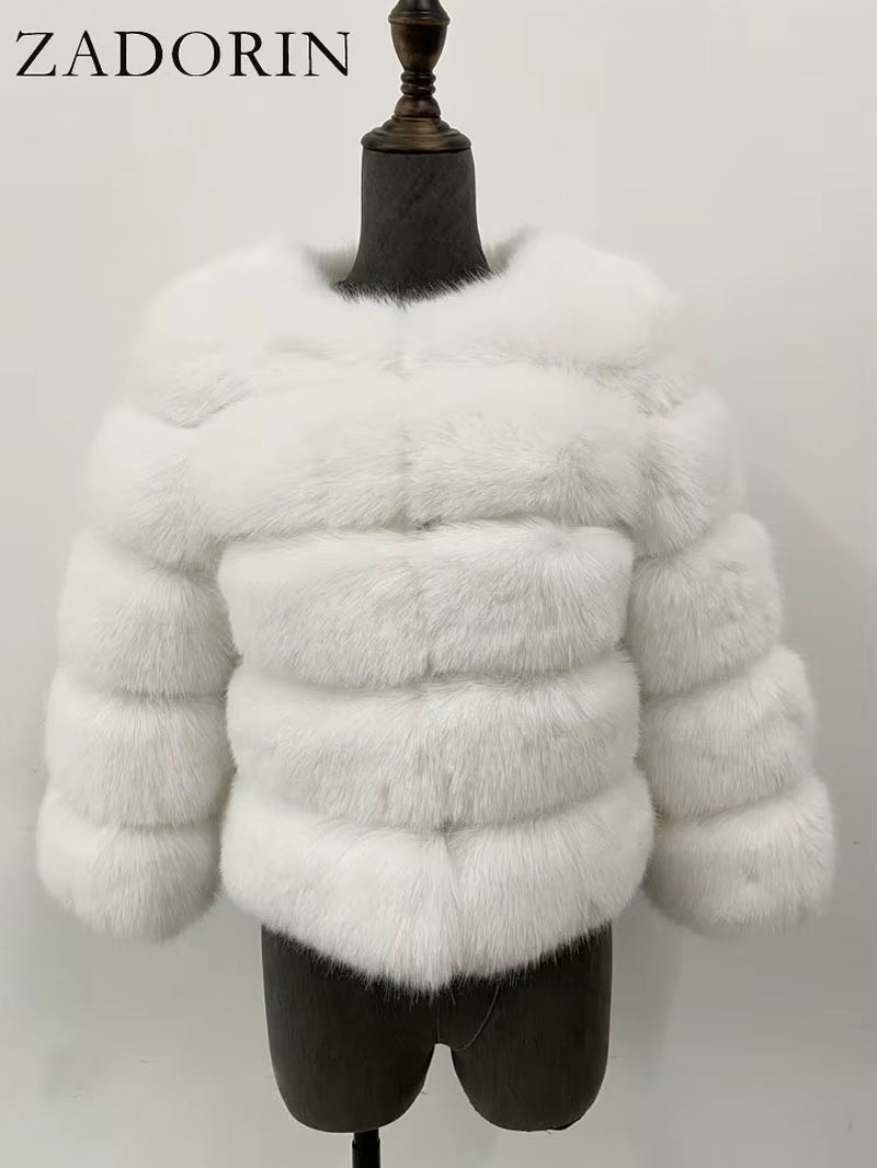 S-6XL Mink Coat Winter Black White Faux Fur Coat Woman Elegant Fluffy Faux Fur Jacket Top Short Fur Coats Woman Clothing