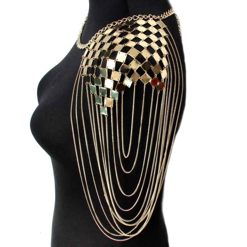 Festival Metal Chain Medieval Inspired Shoulder Pads