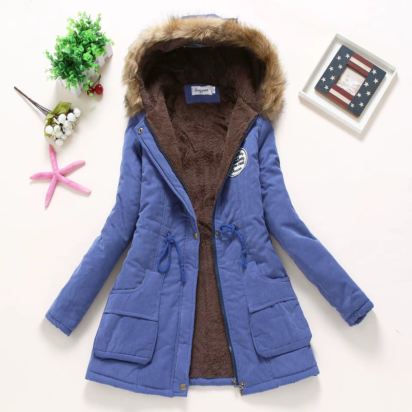 Pink Women Parkas Long Thick Warm Jacket Hooded Fur Lady Coats & Outerwear Winter Jacket Women Parkas for Coat Fashion Female