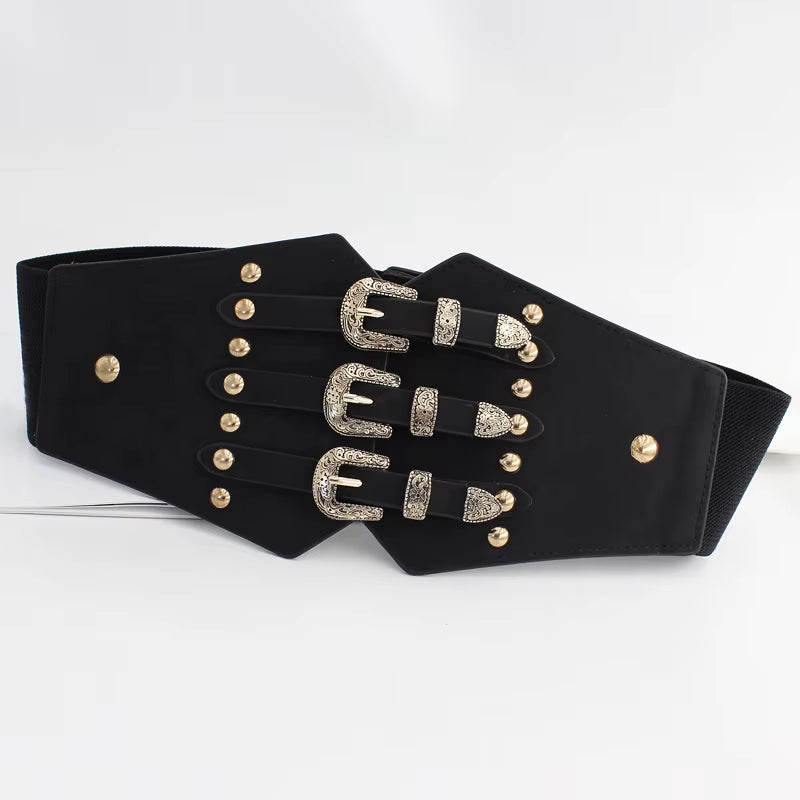 Western Corset Belt for Women Elastic Waist Belts for Dresses Costume Cinch Belts