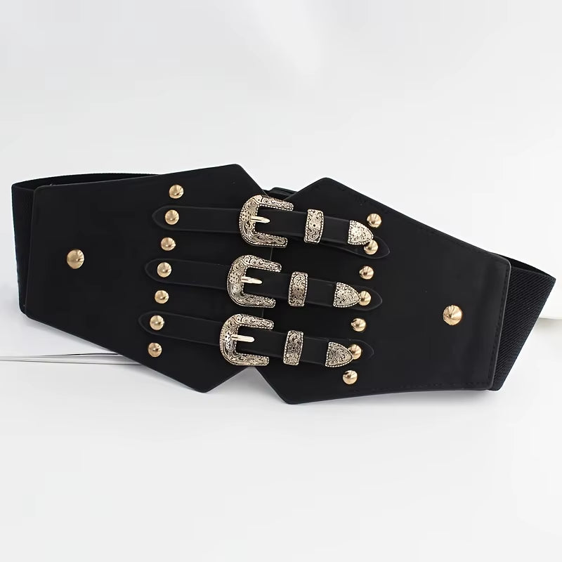 Western Corset Belt for Women Elastic Waist Belts for Dresses Costume Cinch Belts