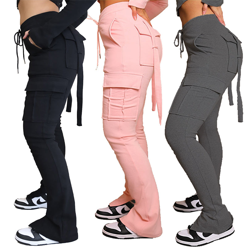 Classy Adore Street Boss Cargo Pants — High Waist Wide Leg